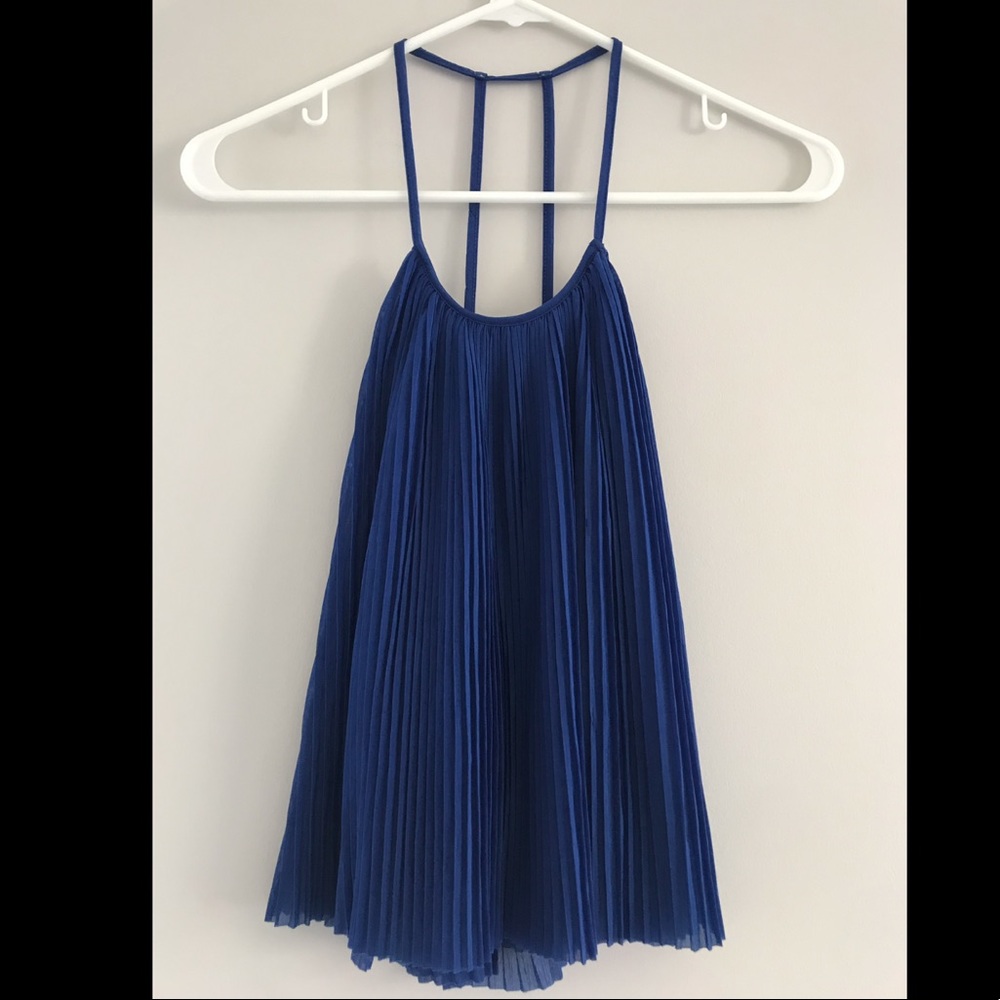 Royal Blue Pleated Tank